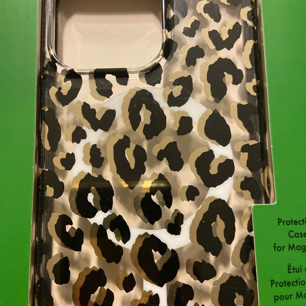Kate Spade Black and White Leopard Print Phone Case